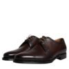 Black Leather Lace Up Men Derby Formal Shoes