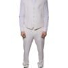 White Wool Silk 3 Piece SlimFit Formal Suit