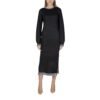 Black Polyester Midi