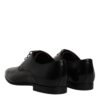 Black Leather Lace Up Men Derby Formal Shoes