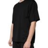 Black Cotton Crew Neck Short Sleeves T-shirt