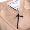 Beige Quilted Sleeveless Calf Leather Jacket