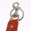 Silver Brown Raffia Leather Clasp Finder Chain Keyring