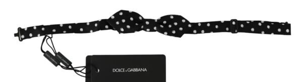 5932295.jpeg Black Polka Dots Adjustable Neck Bow Tie