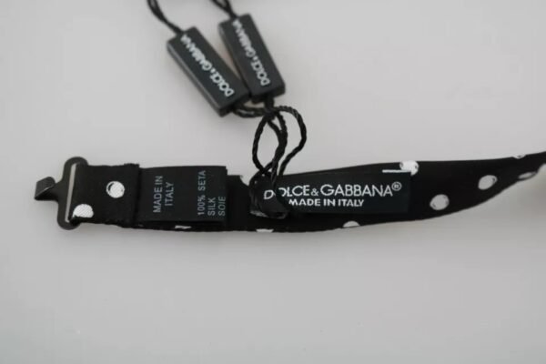 5932296.jpeg Black Polka Dots Adjustable Neck Bow Tie