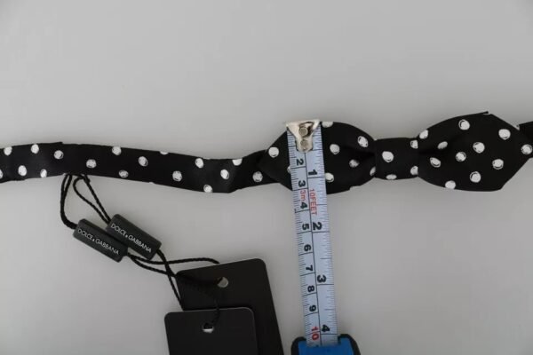 5932297.jpeg Black Polka Dots Adjustable Neck Bow Tie