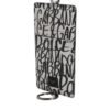 White Leather Lanyard Logo Print Card Holder Wallet