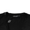 Black Cotton Logo Vneck Short Sleeve T-shirt