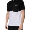 Black White Cotton Short Sleeves Polo T-shirt