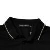 Black White Cotton Short Sleeves Polo T-shirt