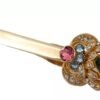 Gold Plated 925 Sterling Silver Crystal Collar Stop Brooch
