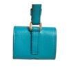Green Logo Plaque Leather Gold Metal Strap Airpods Case