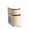 White Leather Metal Logo Plaque Holder Airpods Case