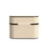 White Leather Metal Logo Plaque Holder Airpods Case