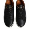 Black Leather Low Top Men Sneakers Shoes
