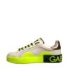 White Yellow Portofino Leather Sneakers Shoes