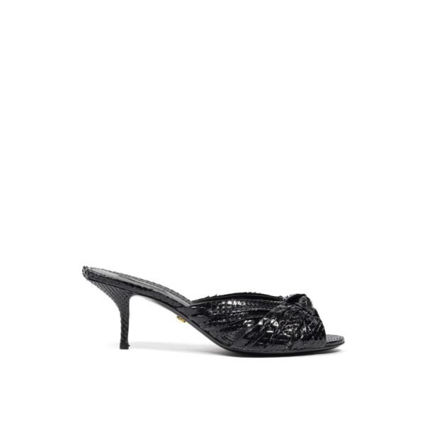 6248953.jpeg Black Leather Di Pitone Sandal