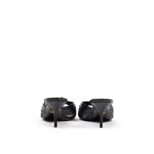 6248957.jpeg Black Leather Di Pitone Sandal