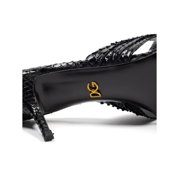 6248964.jpeg Black Leather Di Pitone Sandal