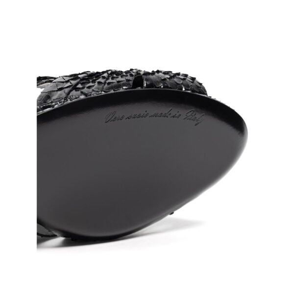 6248966.jpeg Black Leather Di Pitone Sandal