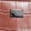 Bordeaux Croc Leather Logo Plaque Men Briefcase Bag