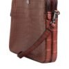 Bordeaux Croc Leather Logo Plaque Men Briefcase Bag