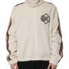 Beige Logo Applique Cotton Corduroy Full Zip Jacket