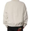 Beige Logo Applique Cotton Corduroy Full Zip Jacket