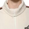 Beige Logo Applique Cotton Corduroy Full Zip Jacket