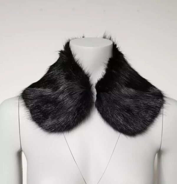 6432415.jpeg Black Fur Shawl Neck Wrap Cover Collar Scarf
