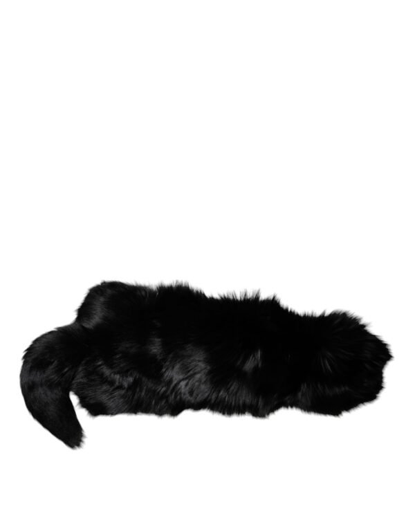 6432503.jpeg Black Fox Fur Neck Wrap Warmer Winter Scarf