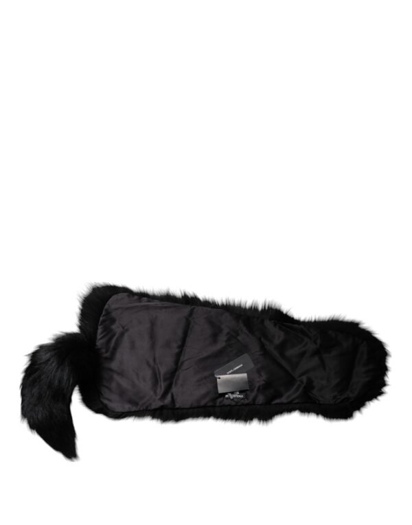 6432504.jpeg Black Fox Fur Neck Wrap Warmer Winter Scarf