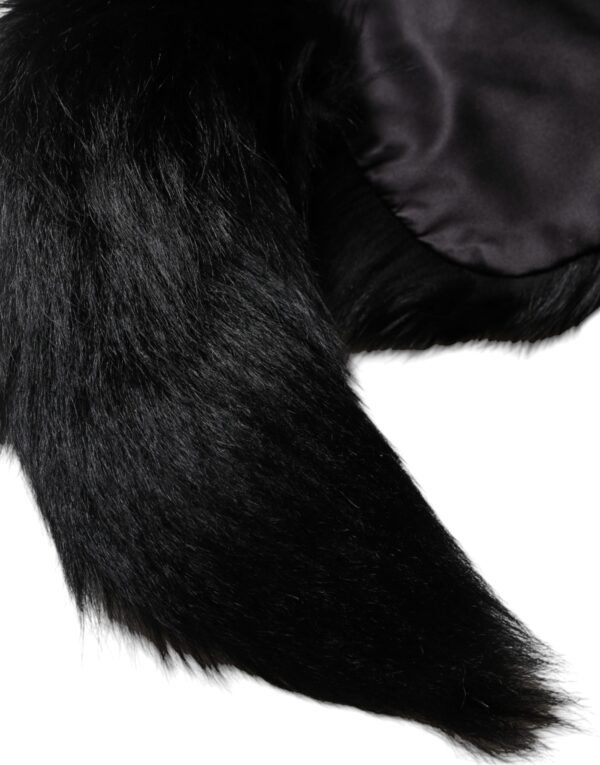 6432505.jpeg Black Fox Fur Neck Wrap Warmer Winter Scarf