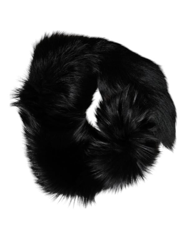 6432506.jpeg Black Fox Fur Neck Wrap Warmer Winter Scarf