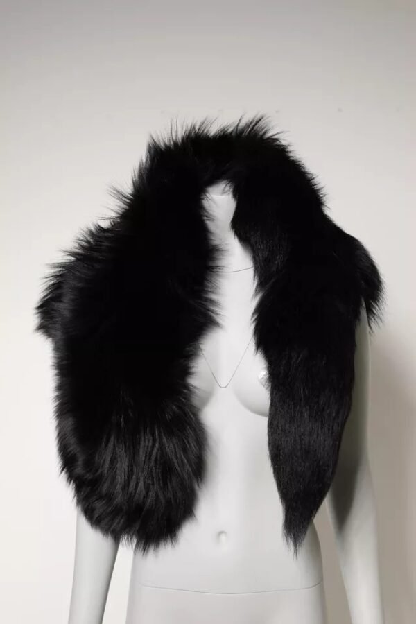 6432508-1.jpeg Black Fox Fur Neck Wrap Warmer Winter Scarf