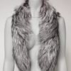 Gray Fox Fur Neck Wrap Warmer Winter Scarf