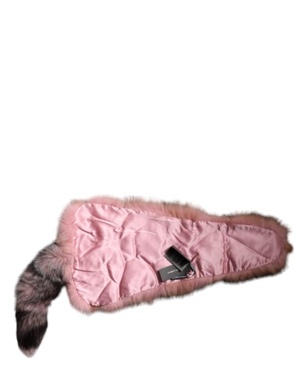 Pink Frost Fox Fur Neck Warmer Winter Scarf