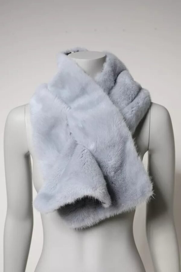 Powder Blue Mink Fur Neck Warmer Scarf