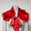 Red Alpaca Fur Women Neck Warmer Winter Scarf