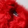 Red Alpaca Fur Women Neck Warmer Winter Scarf
