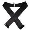 Black Floral Jacquard Skinny Fringes Scarf