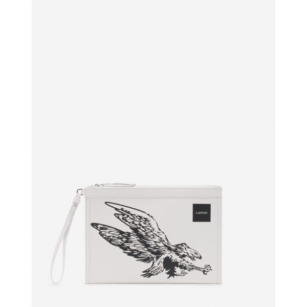 White Leather Men Pouch Wallet