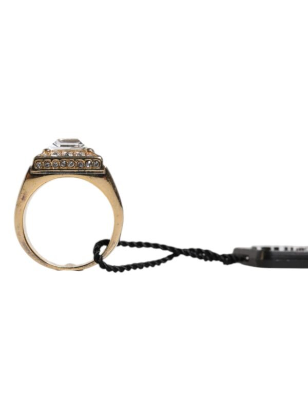 Gold Tone Sterling Silver 925 Crystals Ring