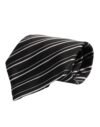 Black White Stripes Silk Adjustable Necktie Tie