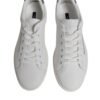 White Suede Leather Low Top Sneakers Shoes