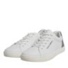 White Suede Leather Low Top Sneakers Shoes