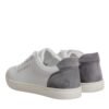 White Suede Leather Low Top Sneakers Shoes