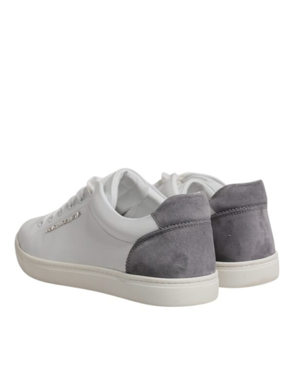 White Suede Leather Low Top Sneakers Shoes