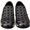 Silver Black Slip-on Sequence Design Sneakers Shoes