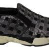 Silver Black Slip-on Sequence Design Sneakers Shoes